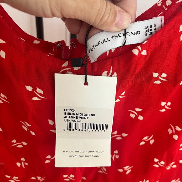 Faithfull the Brand Emilia Midi Dress- Small - Picture 2 of 4